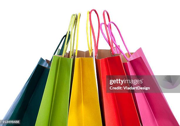 shopping bags - cadeautas stockfoto's en -beelden