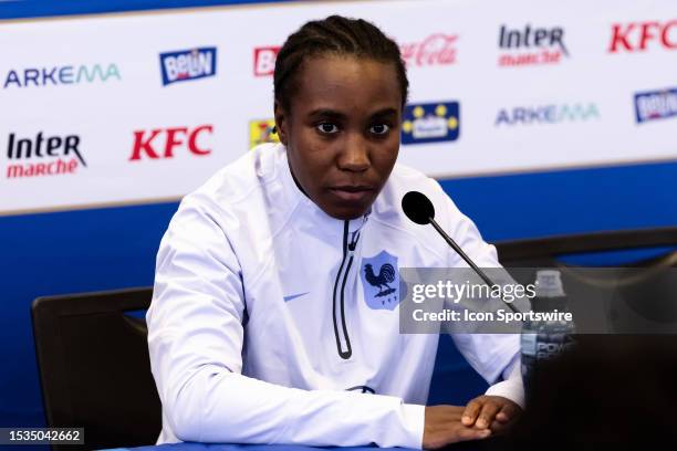 Vicki Bècho of France looks on during press a conference at France Training Session on February 16, 2023 in Sydney, Australia.