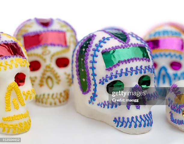 mexican sugar skulls - sugar skull 個照片及圖片檔