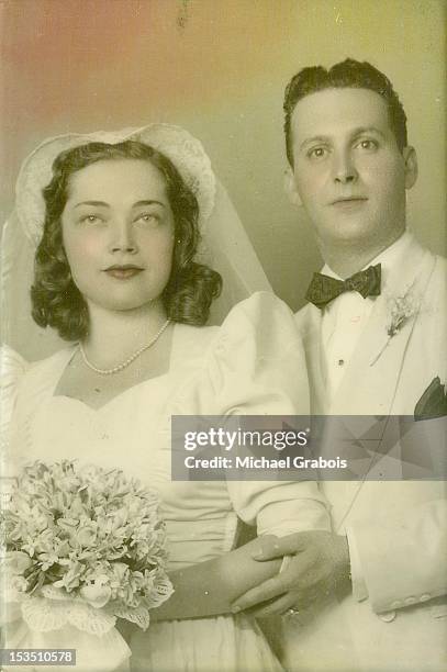 grabois wedding, 1940 - vintage wedding stock pictures, royalty-free photos & images