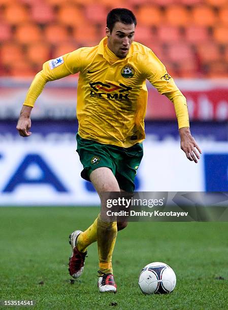 Ivelin Popov of FC Kuban Krasnodar in action during the Russian Premier League match between FC Lokomotiv Moscow and FC Kuban Krasnodar at Lokomotiv...