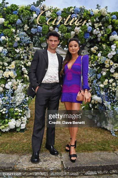 Paul Forman and Ashley Park attend Cartier Style Et Luxe at the Goodwood Festival of Speed on July 16, 2023 in Chichester, England.