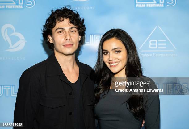 Actor Nicholas Cirillo and actress Andrea Londo attend the 2023 Micheaux Film Festival - "Good Egg" Premiere at The Culver Theater on July 11, 2023...