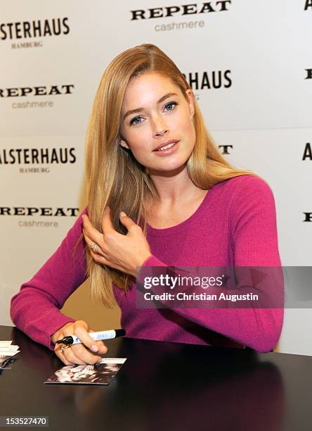 Doutzen Kroes launches "Repeat by Doutzen" Fashion Collection at Alsterhaus on October 6, 2012 in Hamburg, Germany.