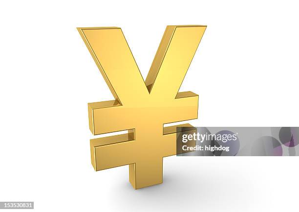 golden rmb symbol - yen sign stockfoto's en -beelden