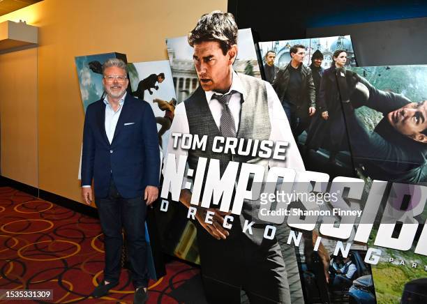 Christopher McQuarrie makes a surprise theatre appearance with Tom Cruise to celebrate "Mission: Impossible – Dead Reckoning Part One" presented by...