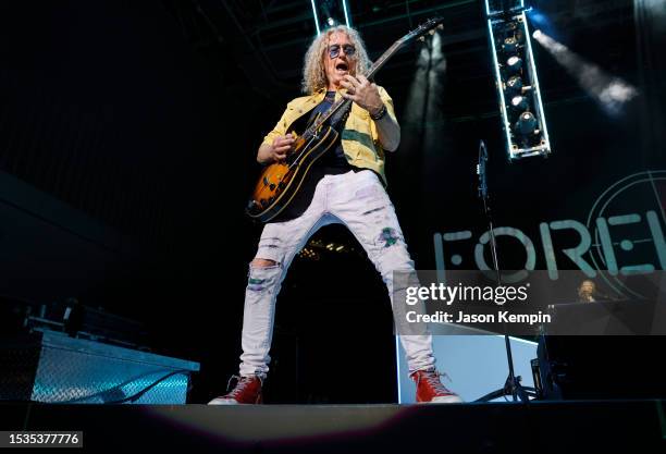Bruce Watson of the band Foreigner performs at Ascend Amphitheater on July 11, 2023 in Nashville, Tennessee.
