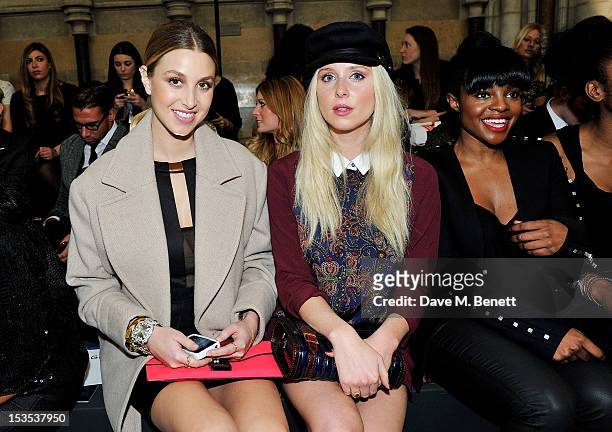 Whitney Port, Diana Vickers and Keisha Buchanan sit in the front row at The LOOK Show in association with Smashbox Cosmetics at the Royal Courts of...