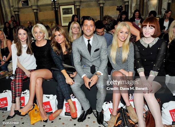 Rosie Fortescue, Lydia Bright, Zoe Hardman, Mark Wright, Jorgie Porter and Alice Levine sit in the front row at The LOOK Show in association with...
