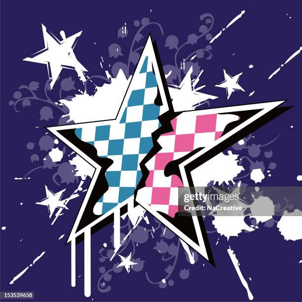 emo star - pink gingham stock illustrations