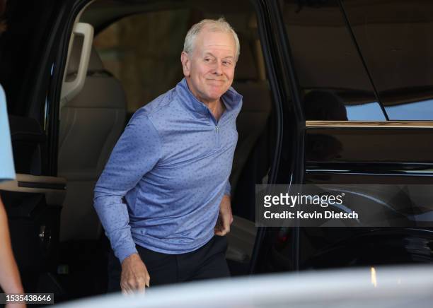 Steven Swartz, president and CEO of the media company Hearst, arrives at the Sun Valley Lodge for the Allen & Company Sun Valley Conference on July...