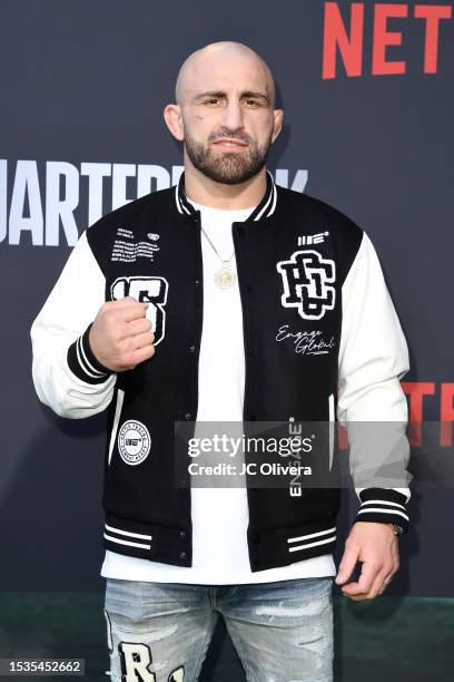 Alex Volkanovski attends the Los Angeles Premiere Of Netflix's "Quarterback" at TUDUM Theater on July 11, 2023 in Hollywood, California.
