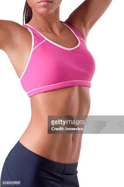 fit woman body - woman waist up isolated stock pictures, royalty-free photos & images