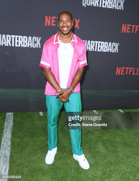 Marcus Williams arrives at the Los Angeles Premiere Of Netflix's "Quarterback" at TUDUM Theater on July 11, 2023 in Hollywood, California.