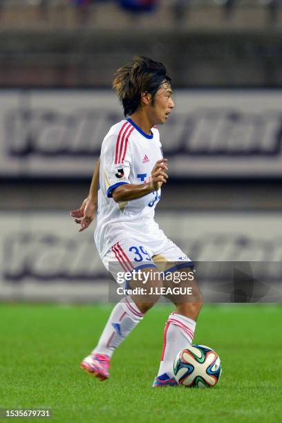 Shoya Nakajima of FC Tokyo in action during the J.League J1 match between Kashima Antlers and FC Tokyo at Kashima Soccer Stadium on August 30, 2014...