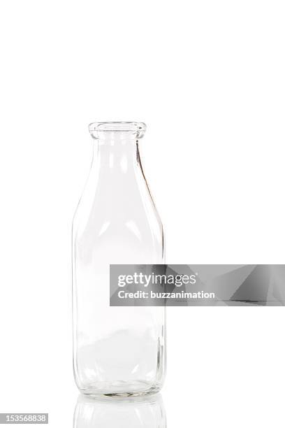 empty milk bottle - milk bottle stock pictures, royalty-free photos & images