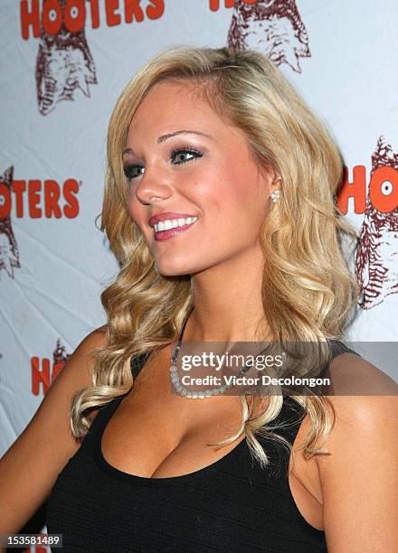 Hooters 2013 Calendar girl Miss October Jamie Gunnels attends the 'Hooters Calendar Girls Reveal The 2013 Hooters Calendar' event at Hooters on...