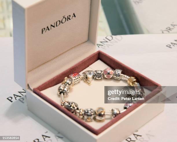 Bracelet personally designed by Aly Raisman while she hosts a PANDORA event at Stonebriar Centre Mall on October 6, 2012 in Frisco, Texas.