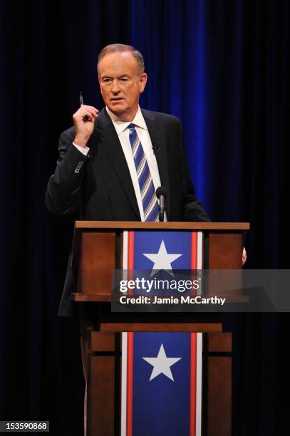 Bill O’Reilly onstage at O'Reilly Vs. Stewart 2012: The Rumble In The Air-Conditioned Auditorium at Lisner Auditorium at George Washington University...