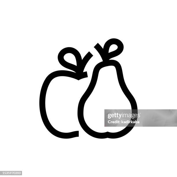 diät lebensmittellinie symbol, design, pixel perfekt, bearbeitbarer strich. logo, zeichen, symbol. gemüse, vegetarisch, apfelfrucht, birne. - vegetable juice stock-grafiken, -clipart, -cartoons und -symbole