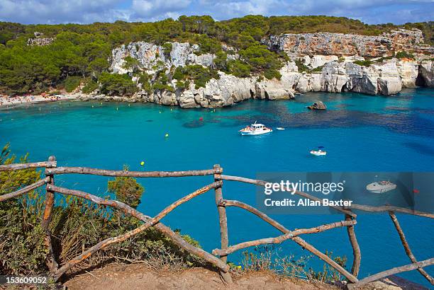 cala macarella beach - ciutadella stock pictures, royalty-free photos & images