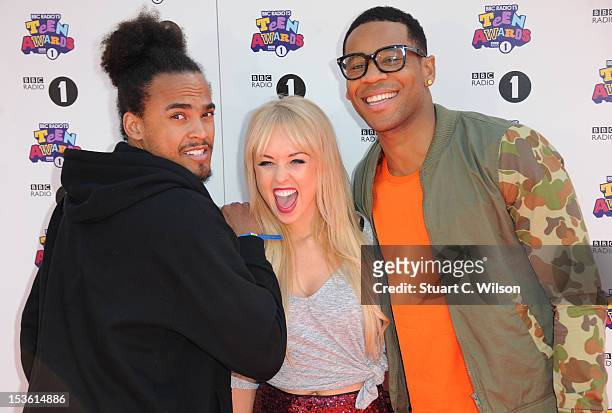 Guest, , Jorgi Porter and Reggie Yates attend the BBC Radio 1 Teen Awards on October 7, 2012 in London, England.