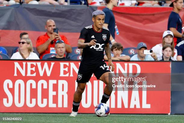 United right back Andy Najar during a match between the New England Revolution and DC United on July 15 at Gillette Stadium in Foxborough,...