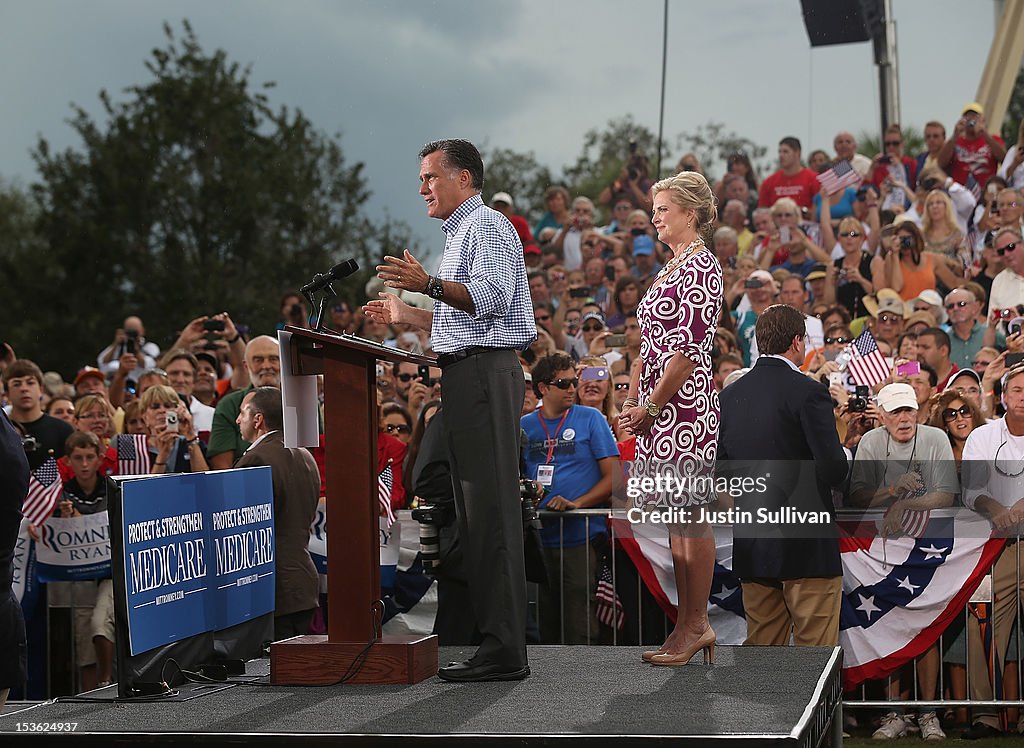 Mitt Romney Campaigns In Florida And Virginia