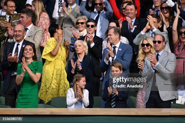 Catherine, Princess of Wales, Princess Charlotte of Wales, Prince George of Wales and Prince William, Prince of Wales, are seen in the Royal Box...