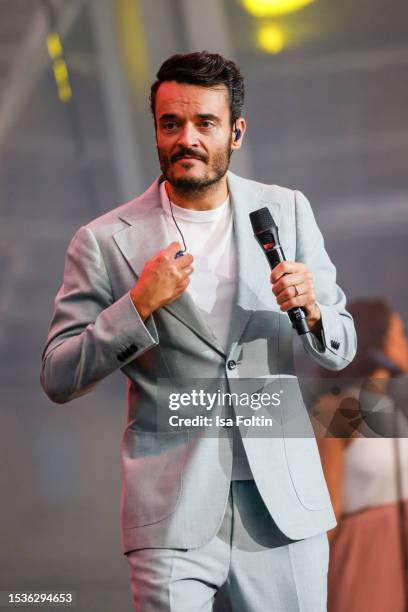 Giovanni Zarrella performs at the Giovanni Zarrella Concert during the Thurn & Taxis Castle Festival on July 16, 2023 in Regensburg, Germany.