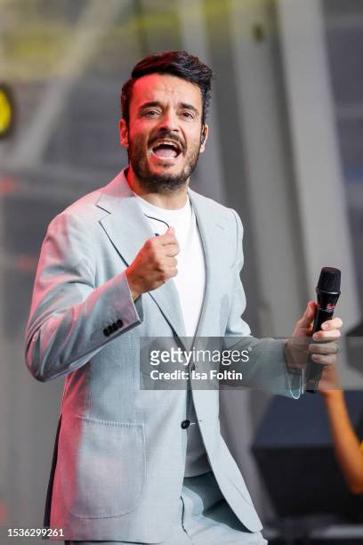Giovanni Zarrella performs at the Giovanni Zarrella Concert during the Thurn & Taxis Castle Festival on July 16, 2023 in Regensburg, Germany.