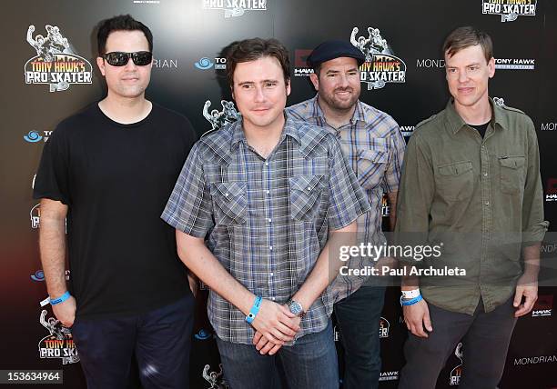 Rock Band Jimmy Eat World attends the 9th annual Stand Up For Skateparks benefit at Ron Burkle’s Green Acres Estate on October 7, 2012 in Beverly...