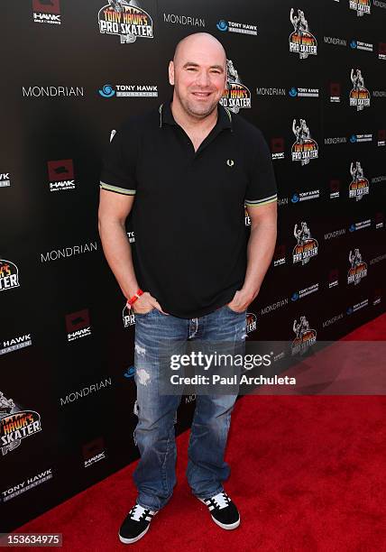 President Dana White attends the 9th annual Stand Up For Skateparks benefit at Ron Burkle’s Green Acres Estate on October 7, 2012 in Beverly Hills,...