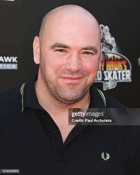 President Dana White attends the 9th annual Stand Up For Skateparks benefit at Ron Burkle’s Green Acres Estate on October 7, 2012 in Beverly Hills,...