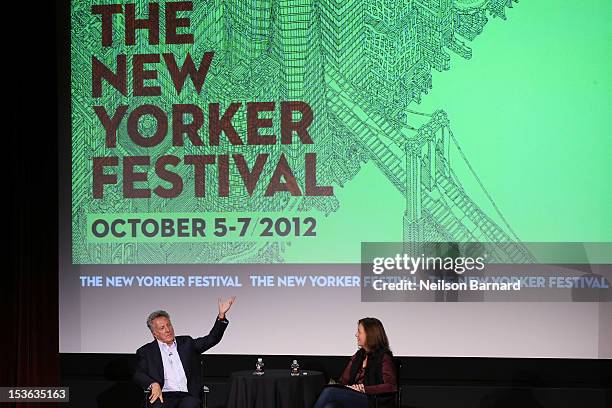 Director and actor Dustin Hoffman speaks to Susan Morrison following a preview screening of his new comedy "Quartet" as part of The New Yorker...