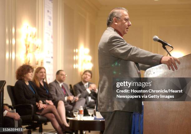 Guido Orlando Rodas, Vice-Minister for Guatemala, speaks during the Greater Houston Partnership s meeting at the Westin Galleria Hotel Wednesday,...