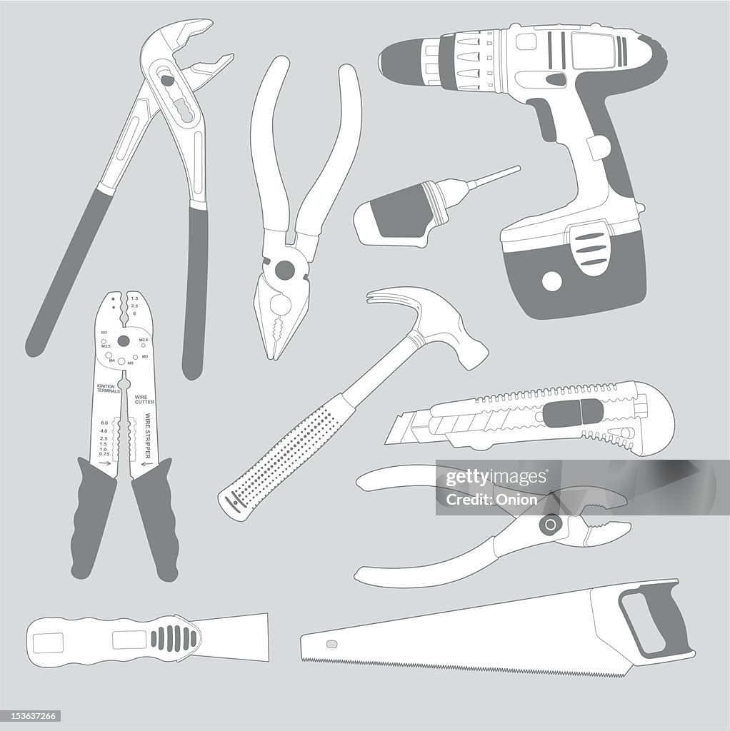 Vector Tool Set Tool Set Two Illustration High-Res Vector Graphic - Getty Images