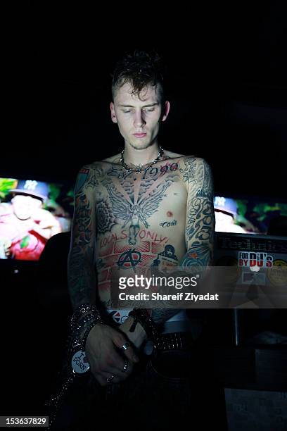 Attends the MGK album listening party at Slate on October 4, 2012 in New York City.