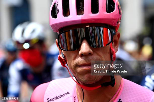 Rigoberto Uran of Colombia and Team EF Education-EasyPost prior to the stage eleven of the 110th Tour de France 2023 a 179.8km from Clermont-Ferrand...