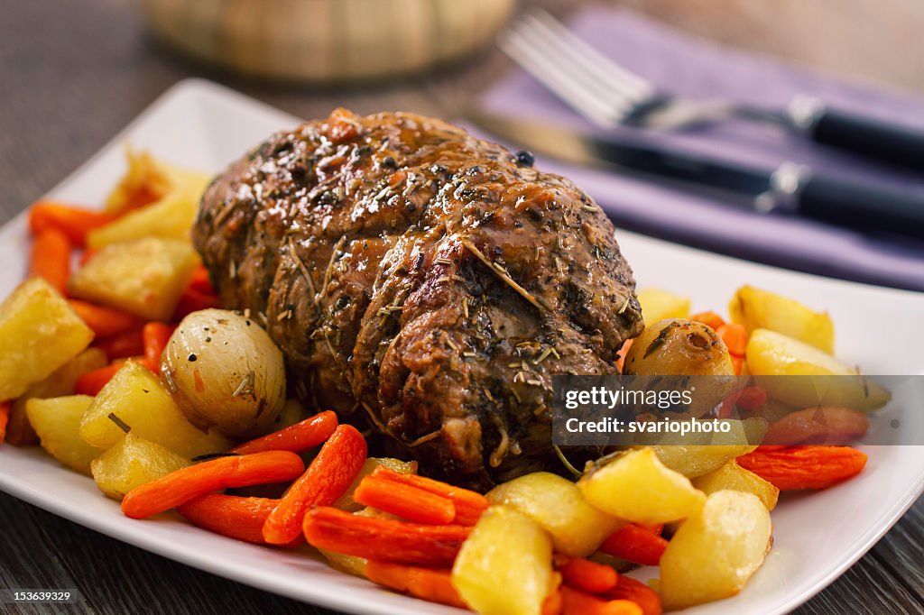 Roast Beef with Potatoes and Carrots