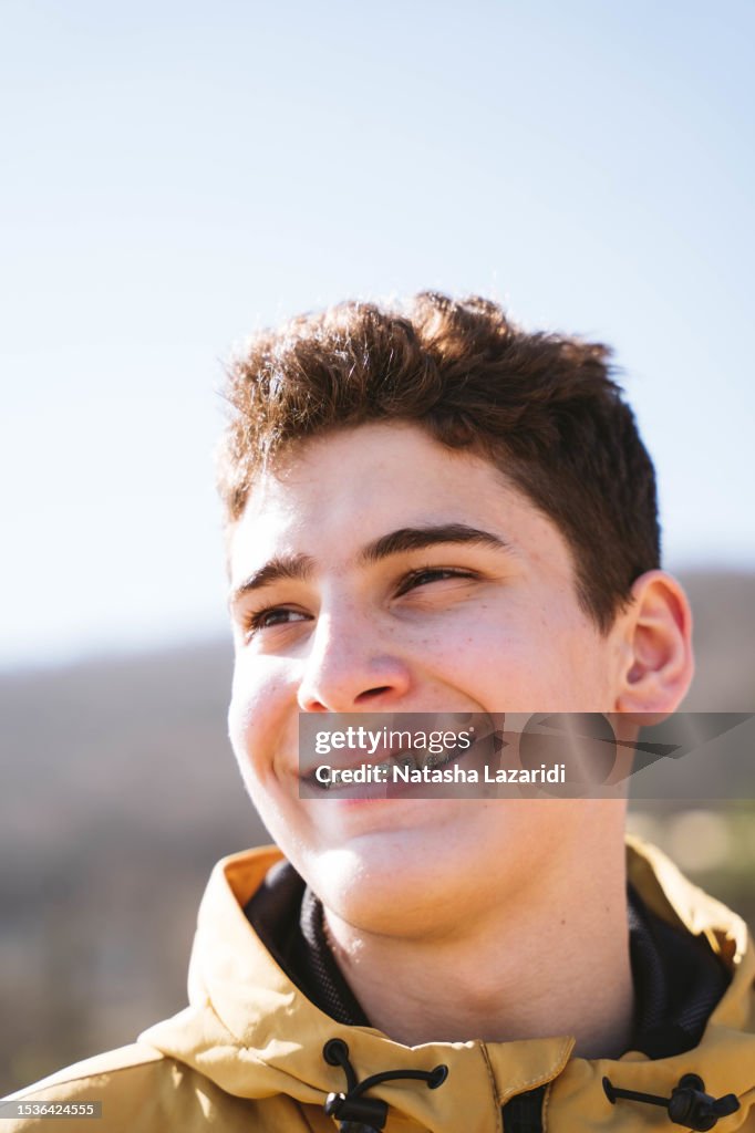 Portrait of a smiling guy with braces