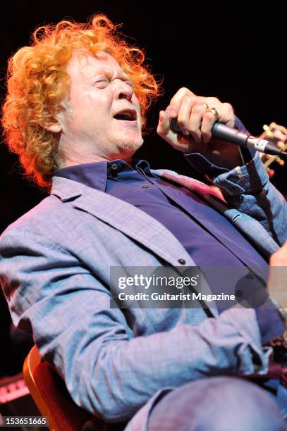 Former Simply Red vocalist Mick Hucknall performing with American blues guitarist B.B. King. Live on stage at the Royal Albert Hall, June 28, 2011.