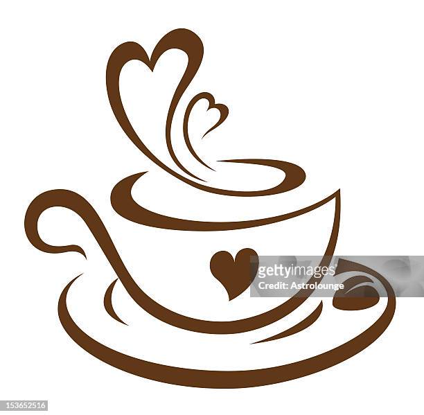 coffee and love - coffee heart stock illustrations