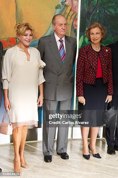 Baroness Carmen Thyssen-Bornemisza, King Juan Carlos of Spain and Queen Sofia of Spain attend the Museum Thyssen Bornemisza 20th anniversary on...