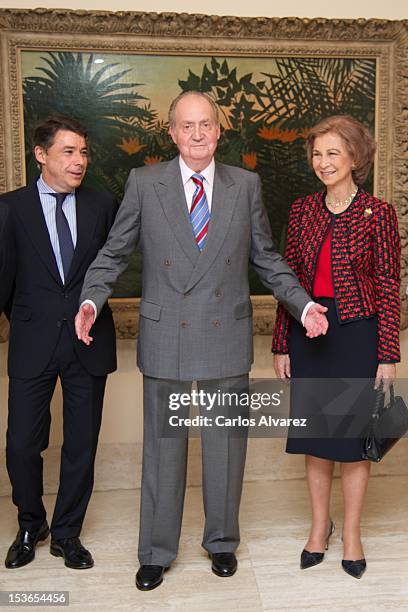 Madrid Regional President Ignacio Gonzalez, King Juan Carlos of Spain and Queen Sofia of Spain attend the Museum Thyssen Bornemisza 20th anniversary...