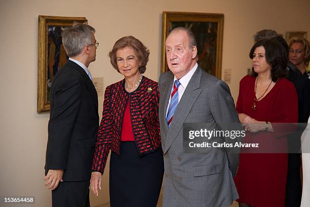 King Juan Carlos of Spain and Queen Sofia of Spain attend the Museum Thyssen Bornemisza 20th anniversary on October 8, 2012 in Madrid, Spain.