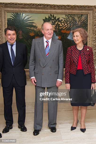 Madrid Regional President Ignacio Gonzalez, King Juan Carlos of Spain and Queen Sofia of Spain attend the Museum Thyssen Bornemisza 20th anniversary...