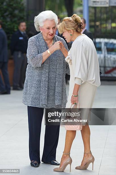 Princess Pilar de Borbon and Baroness Carmen Thyssen-Bornemisza attend the Museum Thyssen Bornemisza 20th anniversary on October 8, 2012 in Madrid,...