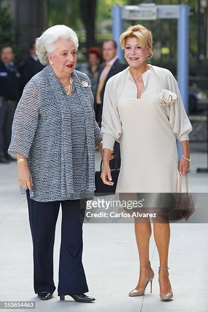 Princess Pilar de Borbon and Baroness Carmen Thyssen-Bornemisza attend the Museum Thyssen Bornemisza 20th anniversary on October 8, 2012 in Madrid,...