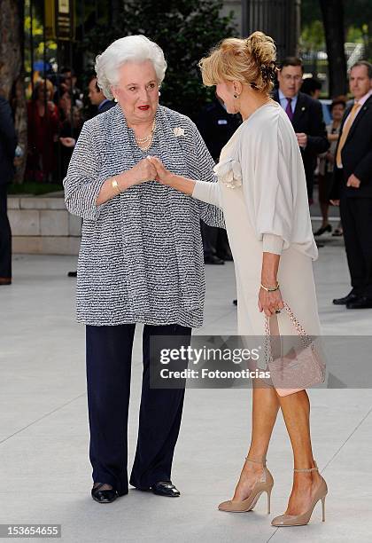 Princess Pilar de Borbon and Baroness Carmen Thyssen-Bornemisza attends the Museum Thyssen Bornemisza 20th anniversary on October 8, 2012 in Madrid,...